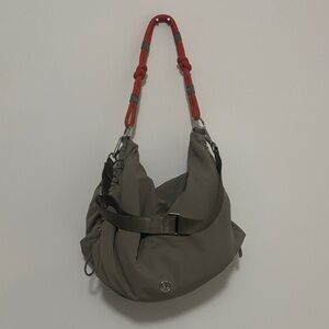 lululemon Gray Shoulder Bag with Orange Strap